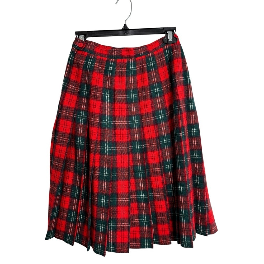 VTG Pendleton Tartan Plaid Skirt Pure Wool Pleated Long Made in USA 10 Petite - Picture 13 of 16
